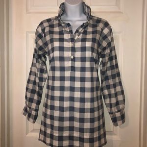 Small Plaid Long Sleeve Tunic Top